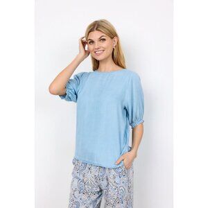 SOYA CONCEPT Liv 42 Light Blue Denim Short Sleeve Top